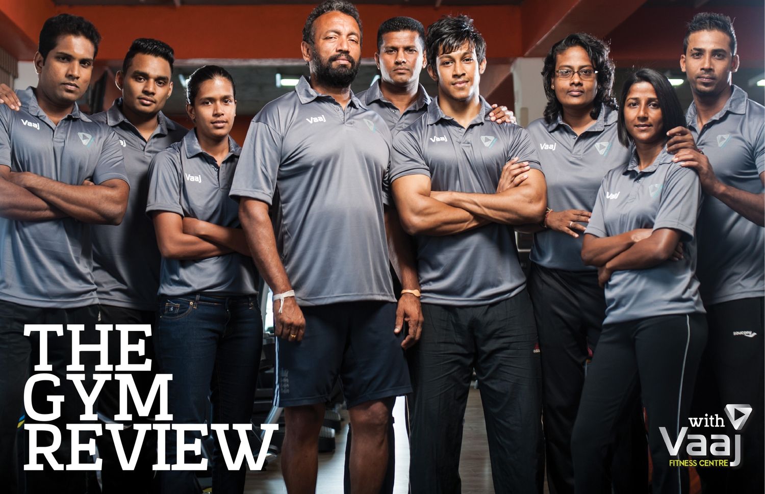 The Vaaj Fitness Centre team in matching shirts