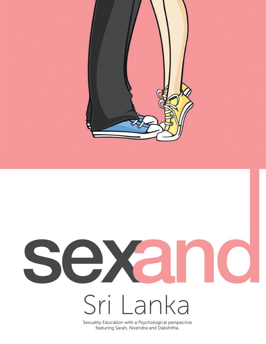 Illustration of two pairs of sneakers on tiptoe above the words sex and Sri Lanka