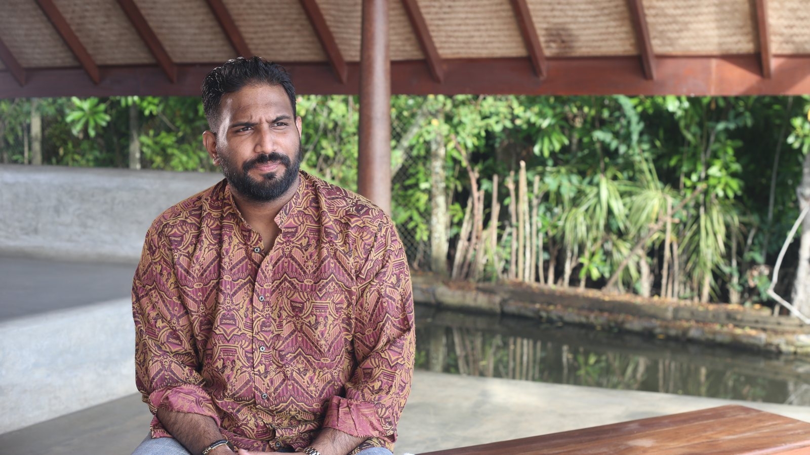 Eashaan Dassanayaka at Bolgoda during filming